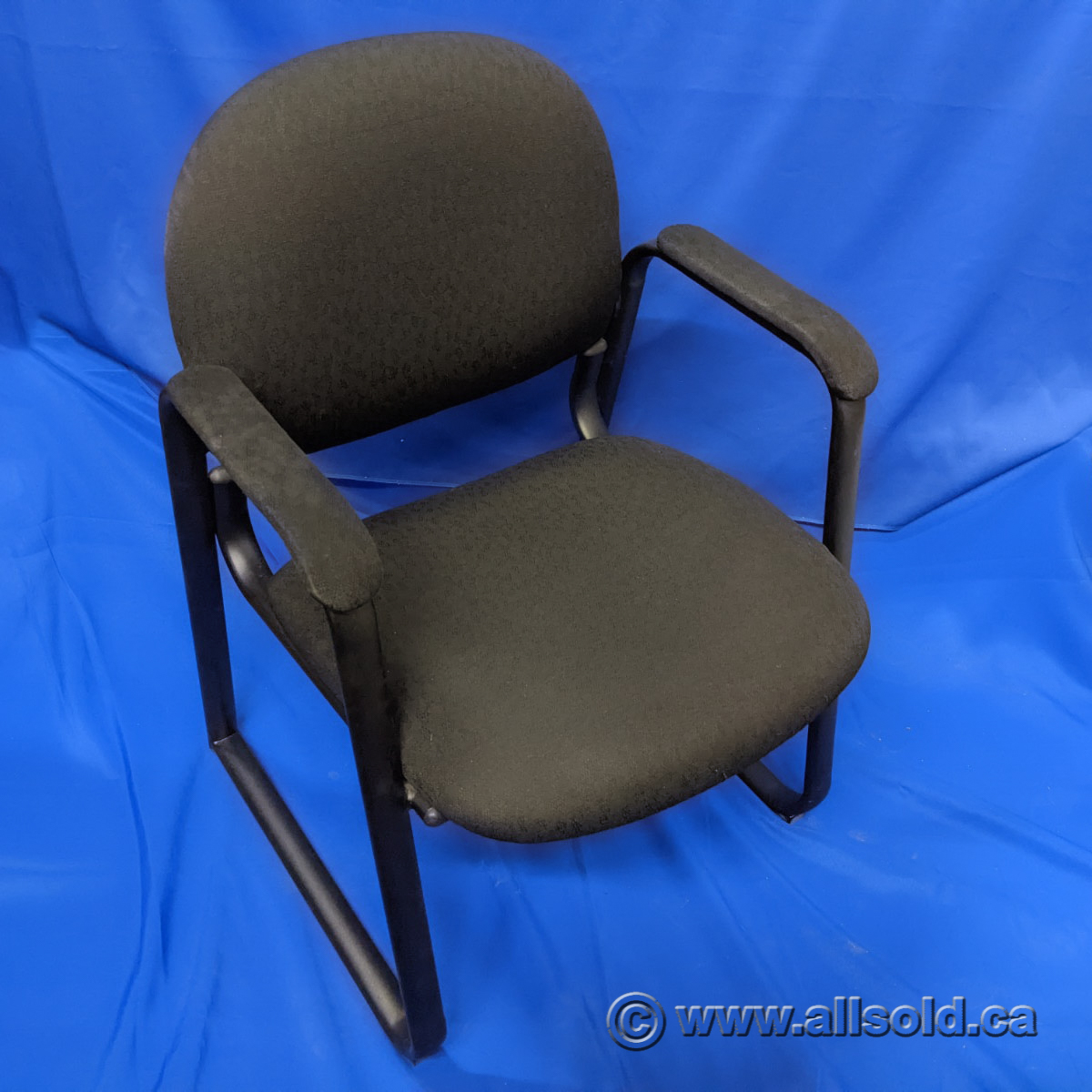 Black Fabric Office Guest Chair with Sleigh Base Allsold.ca Buy