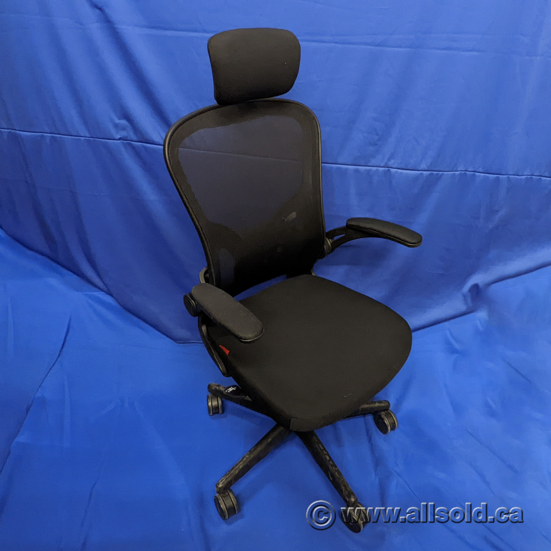 Adjustable Mesh Back Office Chair w/ Headrest, Flip up Arms Allsold