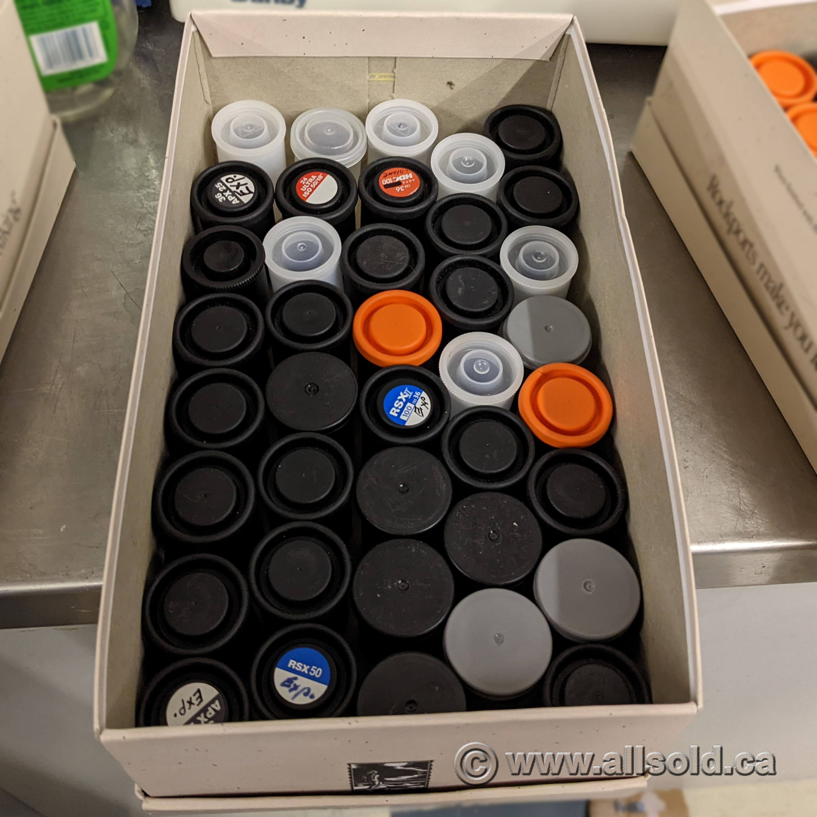 Set of 40 Film Canisters with Caps. Various Colours Allsold.ca Buy