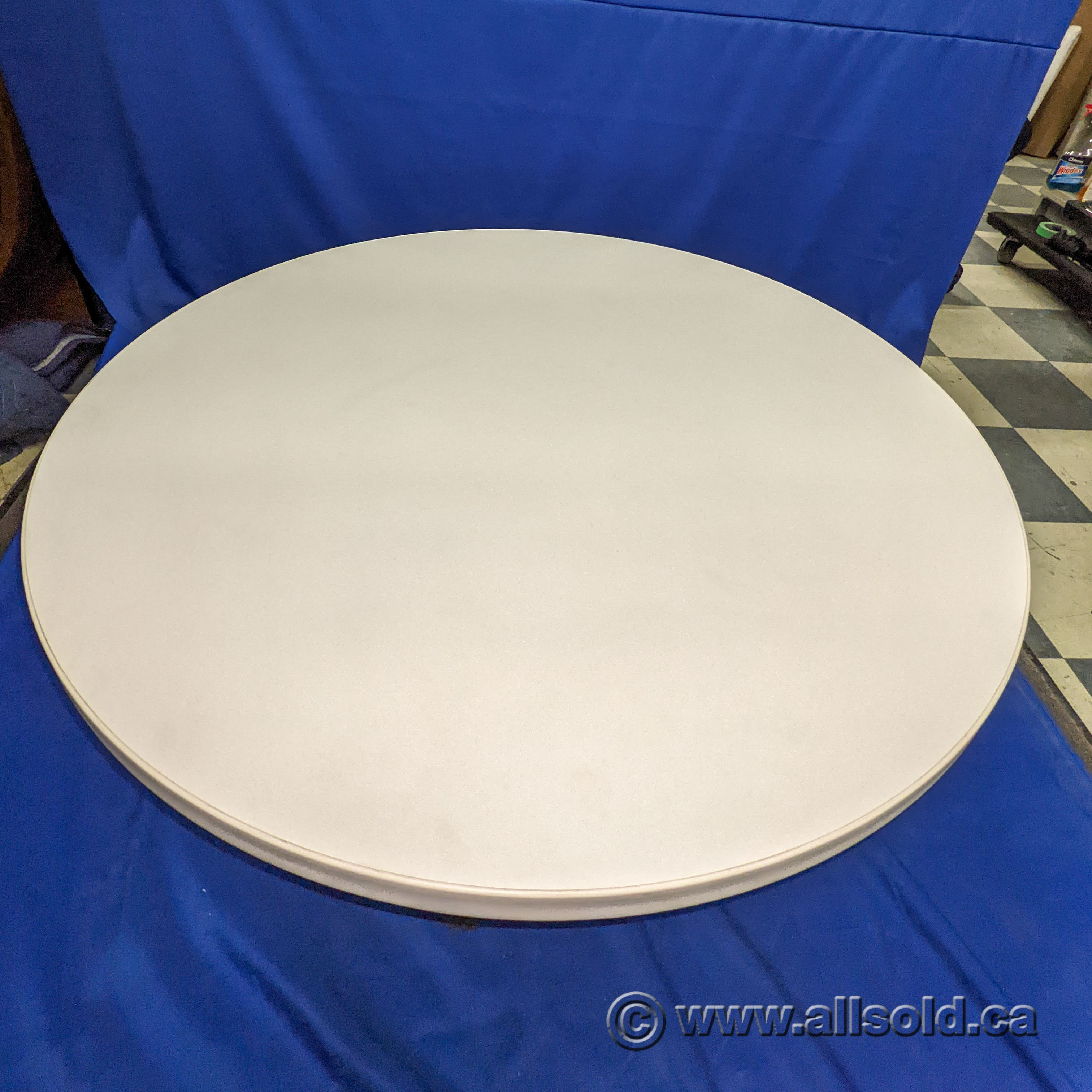 36" White Haworth Round Office Table Top, Surface Only Allsold.ca