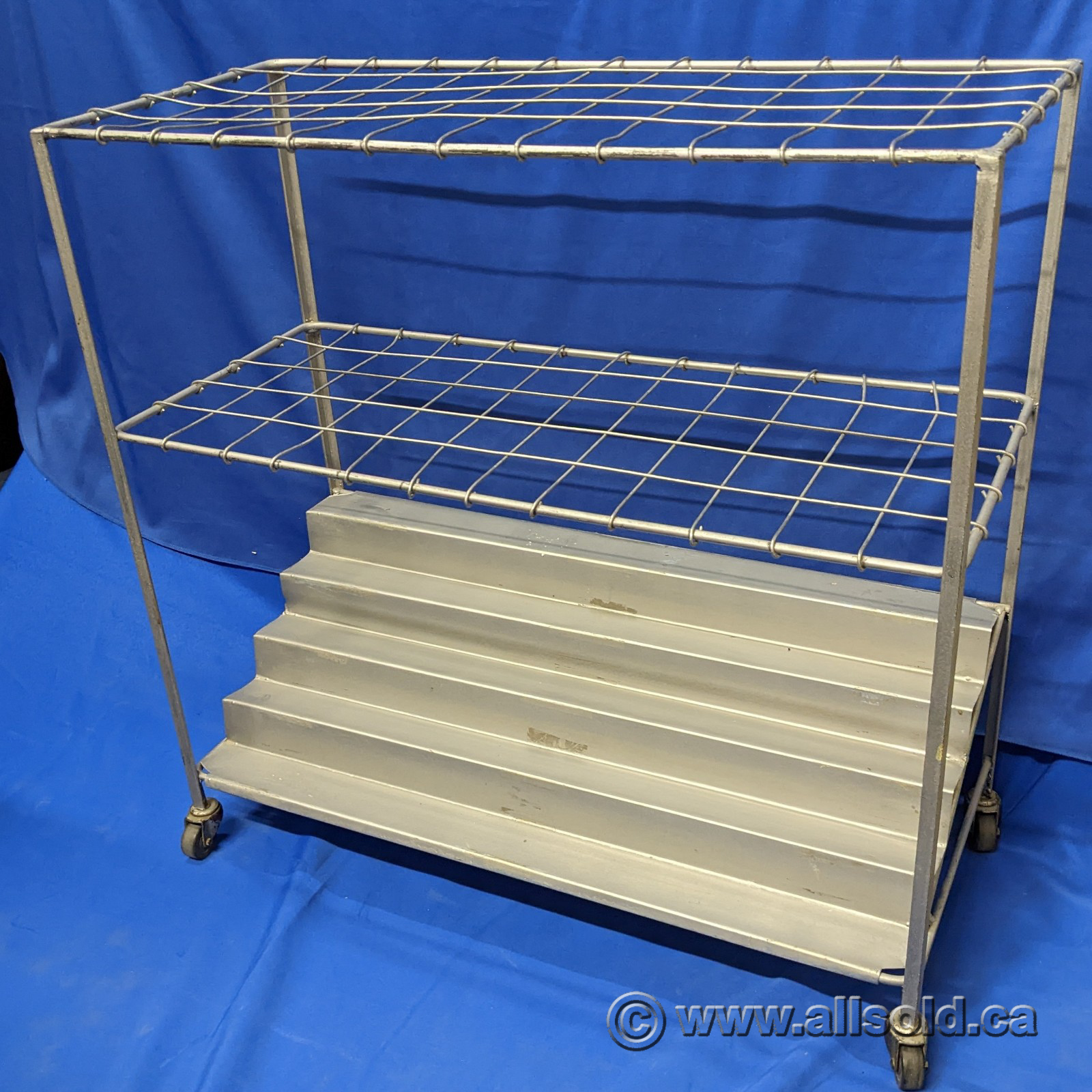 Mobile Metal Rolled Map Plan File Storage Stand, 60 Compartments