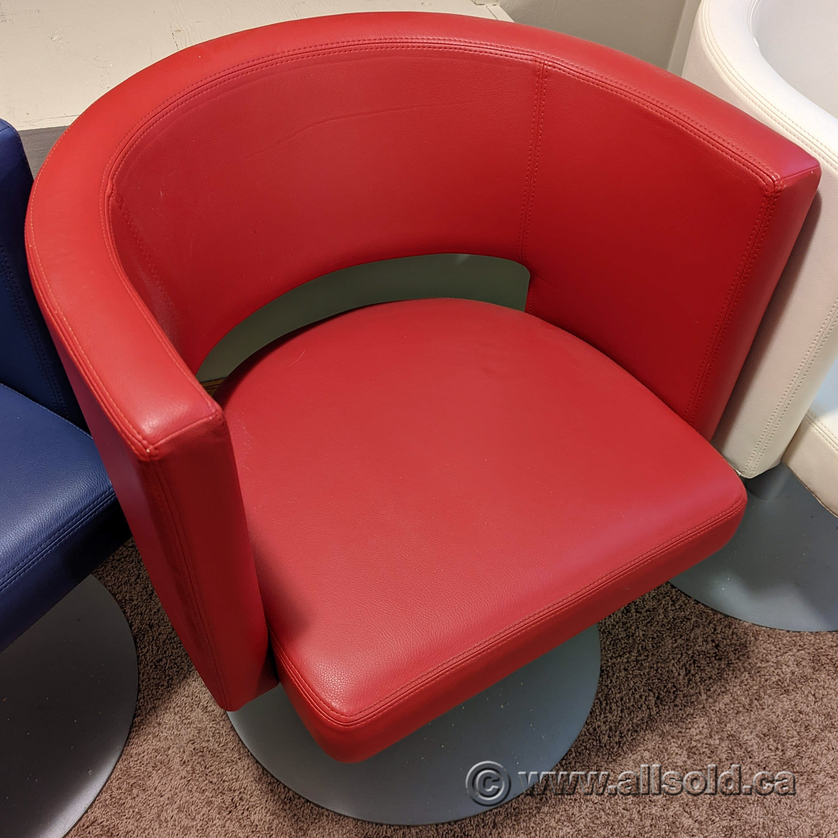 Rouillard HUG Red Swivel Reception Lounge Chair Allsold.ca