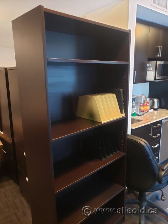 Espresso Bookshelf Bookcase with Adjustable Shelves Allsold.ca Buy