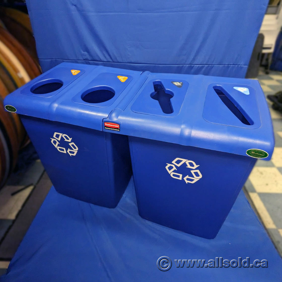 Rubbermaid Dual Containers Recycling Station 92 Gallon Allsold.ca