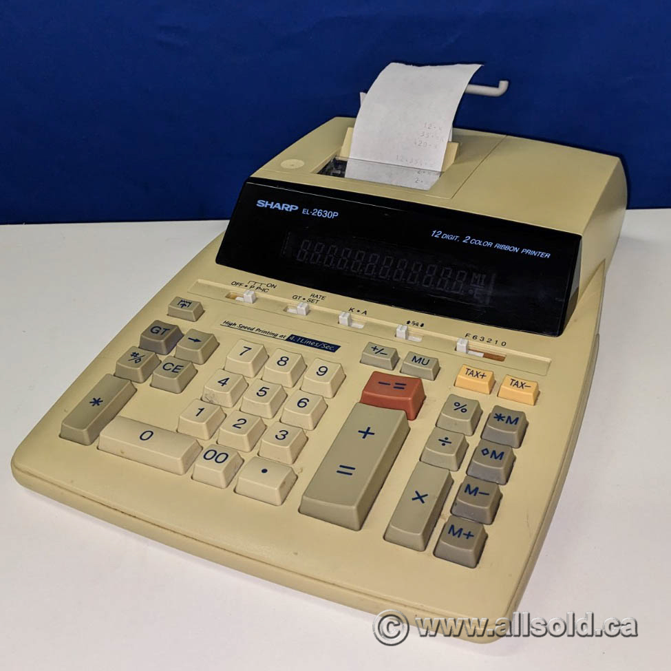 Sharp EL2630P 2 Color Printing 12 Digit Electronic Calculator