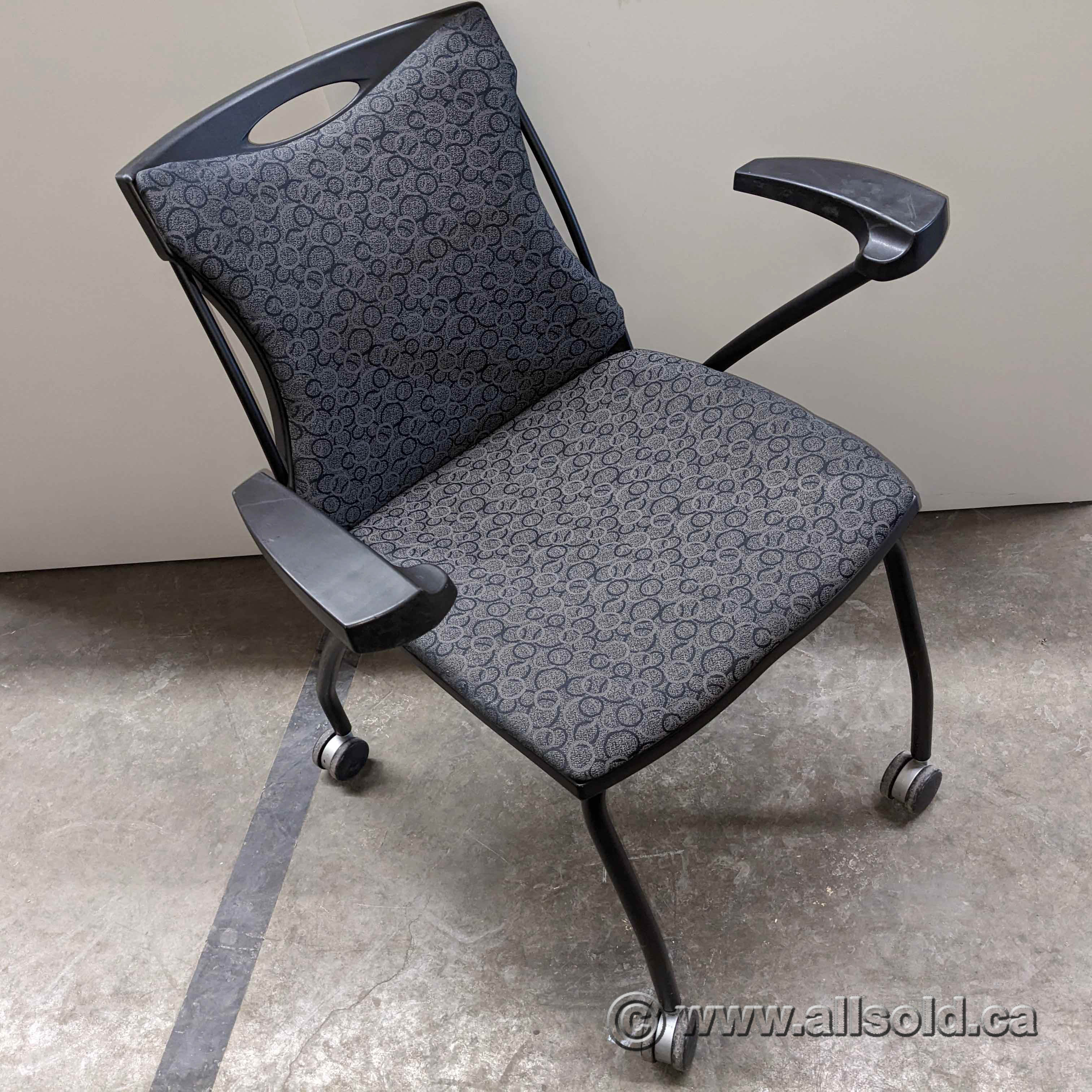 Global FlexNest Grey/Black Nesting Rolling Guest Chair Allsold.ca
