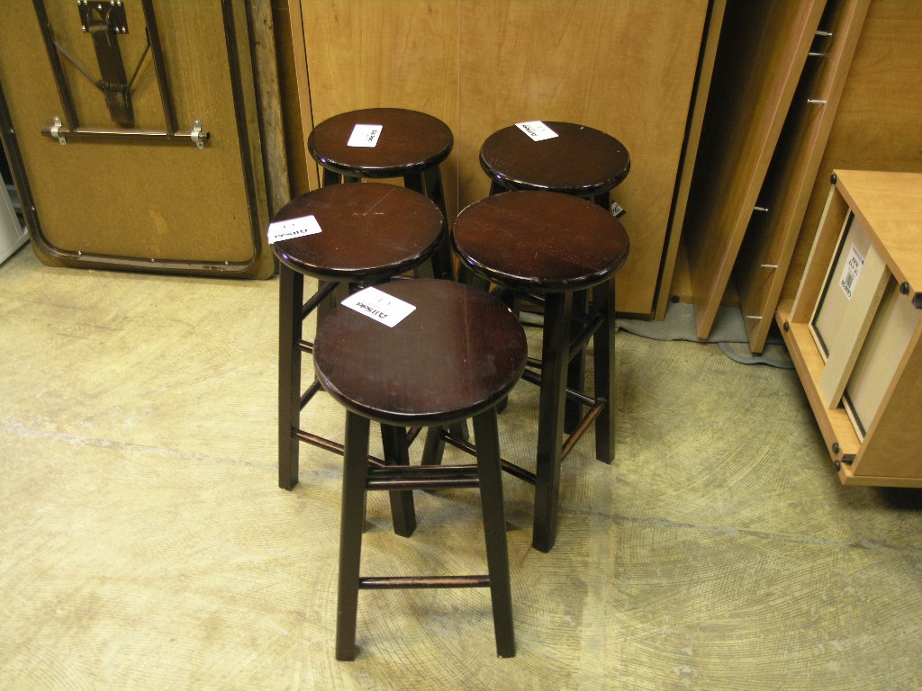 Lot of 5 Counter Height Bar Stools Wood Dark Cherry Allsold.ca Buy