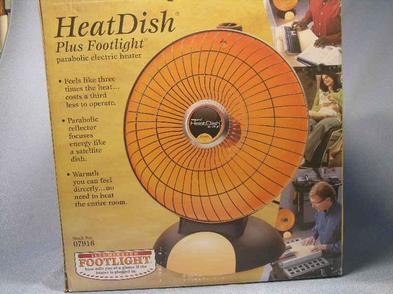Presto Heat Dish Parabolic Electric Heater 120v AC 1000 Watts www
